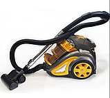 Пилосос Domotec MS-4408 3600Вт без мішка циклонний колбовий для дому контейнерний жовтий, фото 5