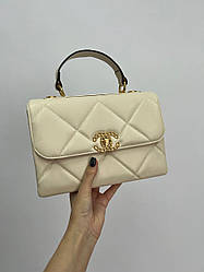 Жіноча сумка Шанель бежева Chanel Classic Cream/Gold