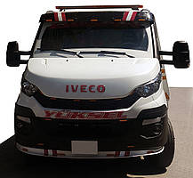 Козирьок на лобове скло V1 (чорний глянець, 5мм) для Iveco Daily 2014- рр