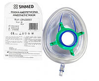 Анестезиологическая маска Sinmed, с надувной манжетой, размер 3, с зеленым кольцом, ПВХ, Польша