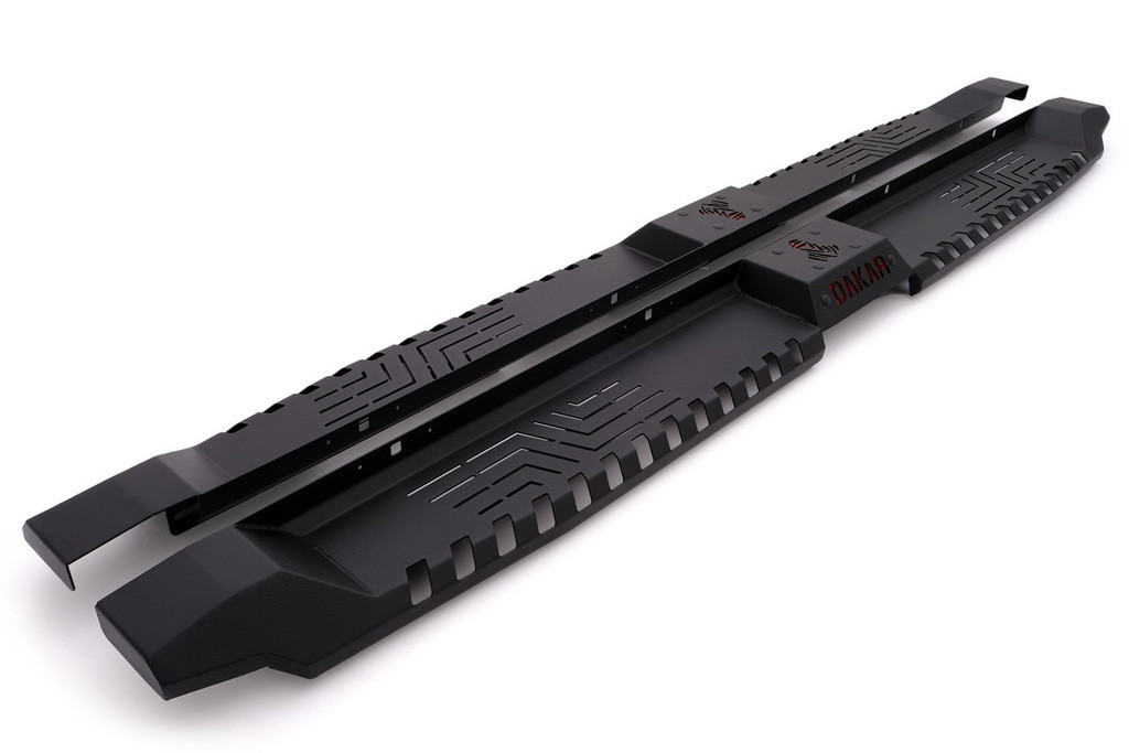 Бокові пороги Dakar V2 без LED (2 шт, метал) для Toyota Hilux 2015- рр, фото 1