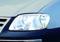 Накладки на фары (2 шт, нерж) для Volkswagen Caddy 2004-2010 гг.