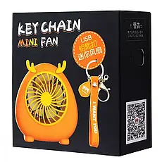 USB ручний вентилятор міні портативний на акумуляторі з ріжками та кріпленням Mini Hom Yellow, фото 5