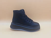 Чорні шкіряні черевики. Маленькі розміри (34 36)