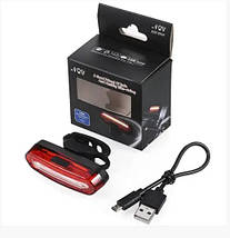 Велосипедний ліхтар AQY-096-COB red+white + microUSB + 6 режимів, фото 6