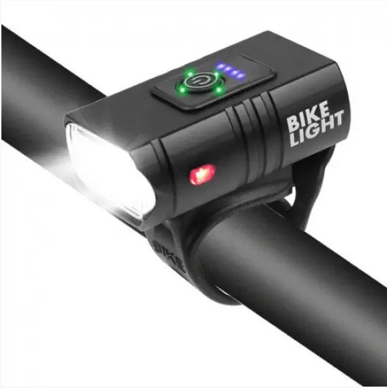 Велосипедний ліхтар BK-01Pro-T6 + індикація заряду + microUSB + 4 режими