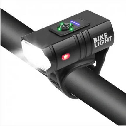 Велосипедний ліхтар BK-01Pro-T6 + індикація заряду + microUSB + 4 режими, фото 1