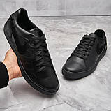 Кеди чоловічі шкіряні осінь весна, чорні спортивні молодіжні повсякденні кеди Nike з натуральної шкіри взуття *N-8-1 кроссовки*, фото 7