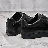 Кеди чоловічі шкіряні осінь весна, чорні спортивні молодіжні повсякденні кеди Nike з натуральної шкіри взуття *N-8-1 кроссовки*, фото 8