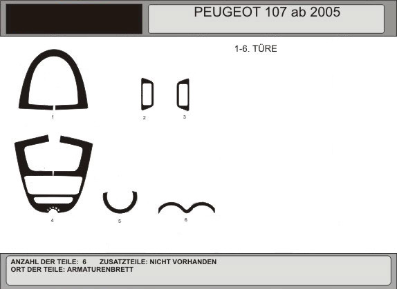 Тюнінг салону Світлий шпон для Peugeot 107 2005-2014 рр, фото 1