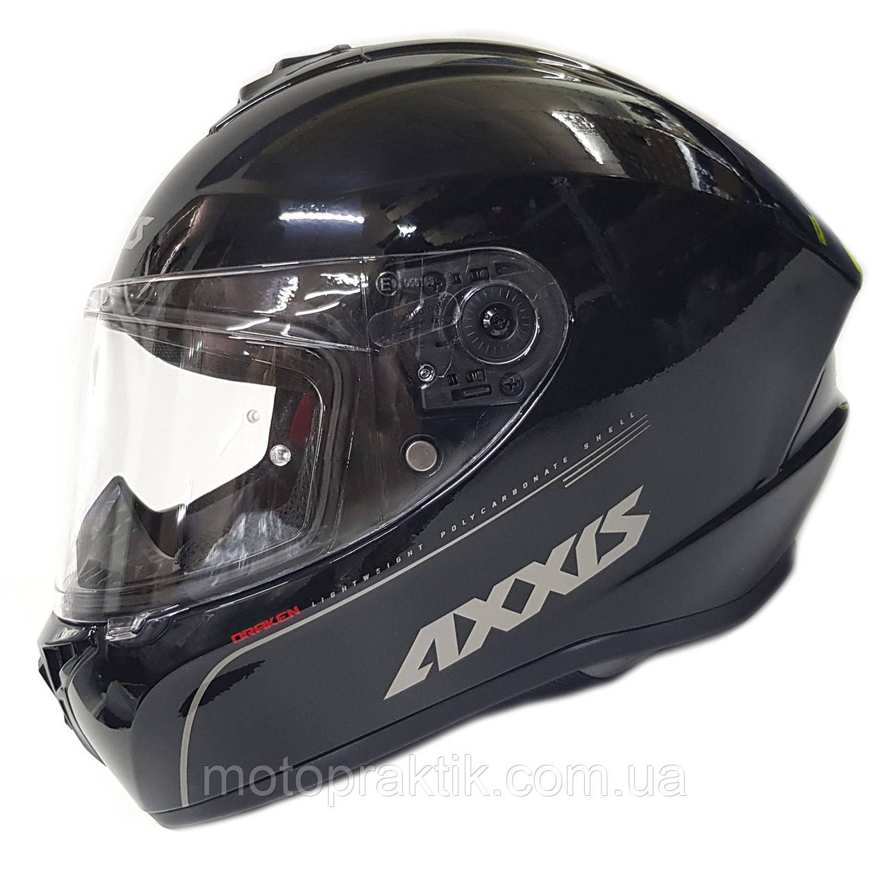 AXXIS DRAKEN S V.2 Solid Gloss Black, XS Мотошолом інтеграл