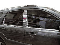 Накладки на стойки (6 шт, нерж) для Kia Sportage 2004-2010 гг.