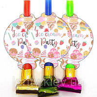 Язички - гудки "Морозиво" (6 шт/уп) в стилі карнавальні малотиражні -