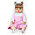 Лялька Реборн (Reborn) 55 см вініл-силіконова Ангеліна в наборі з соскою, пляшкою та іграшкою Можна купати, фото 4