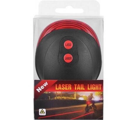 Велосипедний ліхтар STOP DW-681-5LED+2Laser, фото 4