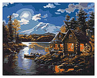 Картина по номерам на холсте с подрамником "Будинок лісника", набор акриловая живопись цифрами