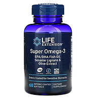 Супер Омега-3 Life Extension (Super Omega-3) 60 капсул с энтеросолюбильным покрытием