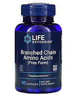 БЦА, BCAA, амінокислоти з розгалуженим ланцюгом, Branched Chain Amino Acids, Life Extension, 90 капсул