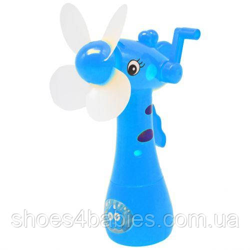 Ручний вентилятор "Жираф" 18 см (блакитний)