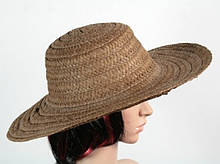 Солом'яний капелюх Тісаж 42 см темно-коричневий