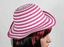 Солом'яний капелюх дитячий Енфант 28 см біло-рожевий