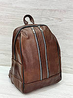 Жіночий рюкзак коричневий натуральна шкіра 201013
