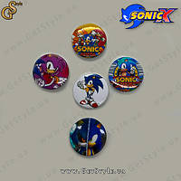 Значки Соник Sonic Badges 5 шт