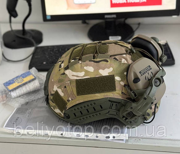 Шлем тактический военный с гарнитурой Fast каска с наушниками Walkers ...