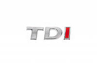 Надпись TDI (косой шрифт) TD - хром, I - красная для Volkswagen Golf 6