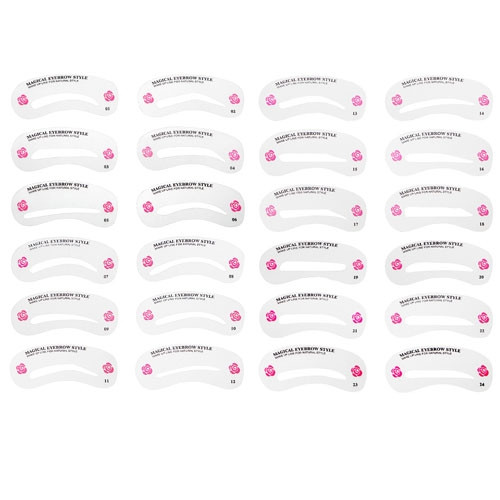 Трафарети для макіяжу, корекції брів, 24 шт., фото 1