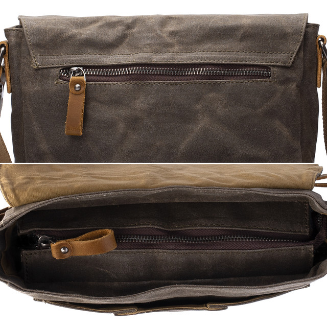 Фото чоловічої сумки через плече зеленого кольору хакі Фото чоловічої сумки через плече зеленого кольору хакі