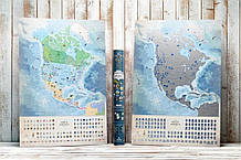 Скретч-мапа Північної Америки на Англійському в тубусі