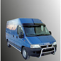 Козырек на лобовое стекло (черный глянец, 5мм) для Peugeot Boxer 1994-2006 гг.