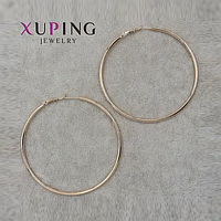 Сережки кільця Xuping Jewelry медичне золото золотистого кольору застібка шпилька діаметр 6 см