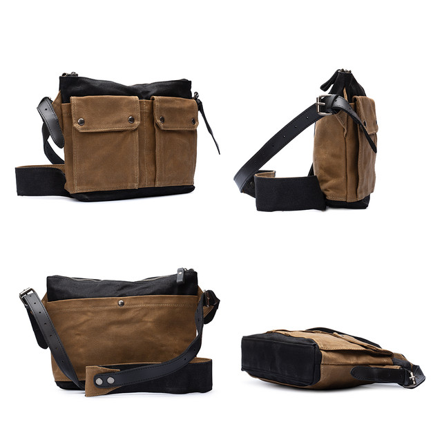 Фото чоловічої сумки кросс боді коричневого кольору Фото чоловічої сумки кросс боді коричневого кольору