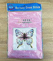 Набор для вышивки крестиком нитками бабочка 21х28 см