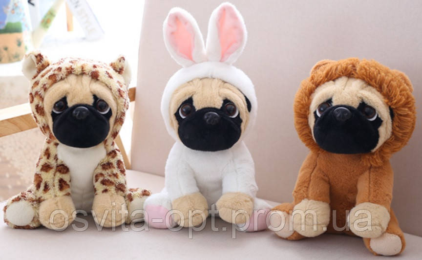 М'яка іграшка "Мопс в одязі "20см, фото 1