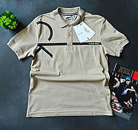 Мужская футболка поло Calvin Klein D11330 бежевая