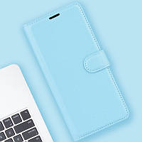 Шкіряний чохол-книжка Lichee для Motorola G72 блакитний