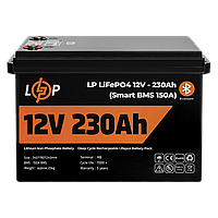 Акумулятор LP LiFePO4 12 V (12,8 V) — 230 Ah (2944 Wh) (Smart BMS 150А) з BT пластик для ДБЖ