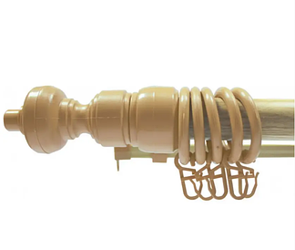 Карниз трубчастий подвійний Сосна (товщина 28 мм. з кронштейни, кільця, гачки в комплектації)