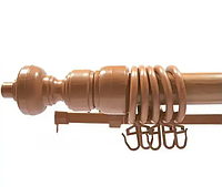 Карниз трубчатый двойной Черешня (толщина 28 мм. с кронштейны, кольца, крючки в комплектации)