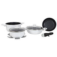 Набір посуду Gimex Cookware Set induction 7 предметів White (6977221) оригинал