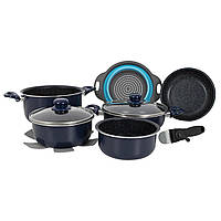 Набір посуду Gimex Cookware Set induction 9 предметів Blue (6977225) оригінал