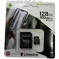 Карта памяти micro-SDXC 128Gb Kingston A1 R100/W85 + adapter SD