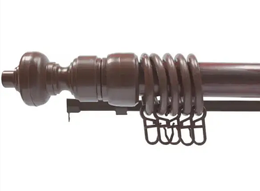 Карниз трубчастий подвійний Махонь (товщина 28 мм з кронштейни, кільця, гачки в комплектації)