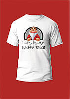 Футболка YOUstyle Grumpy This is my happy face 0477 White