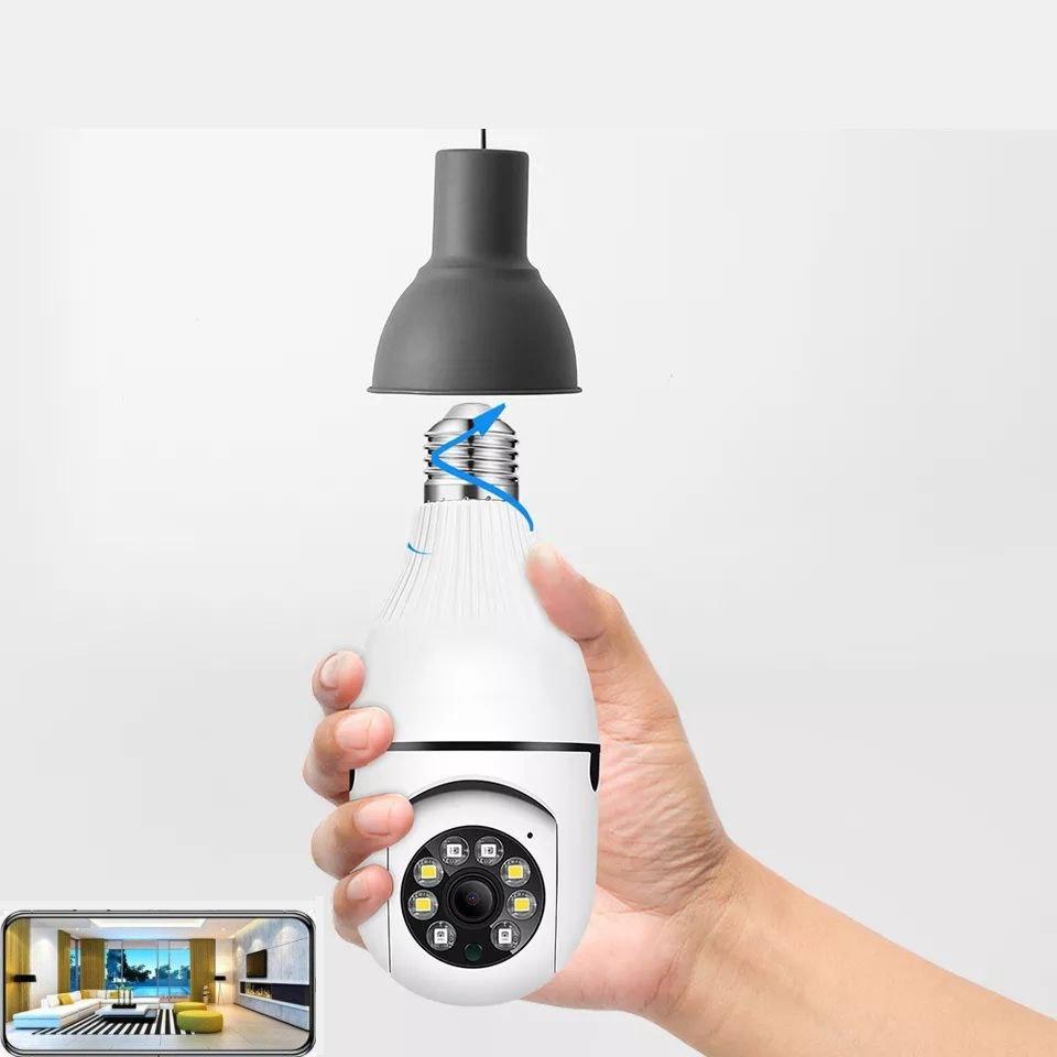 Камера лампа Jienuo E27 Bulb IP Wi-Fi під цокол E27 c нічним баченням і сенсором руху. iCSee
