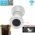 Охоронна міні WiFi IP камера дверне вічко з ІЧ нічним баченням HQcam. V380 Pro, фото 3