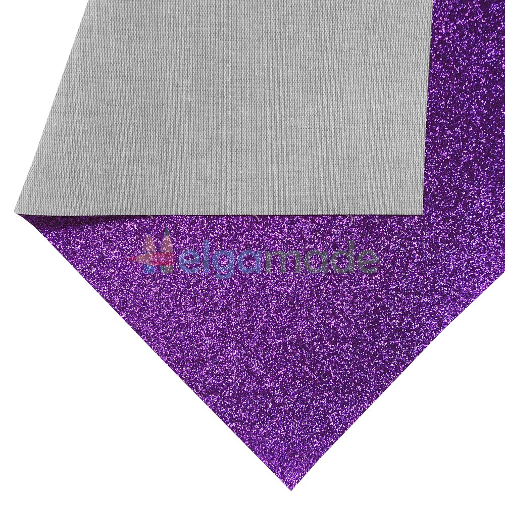 Кожзам з дрібними блискітками ФІОЛЕТОВИЙ, 20х27 см, Китай, фото 1